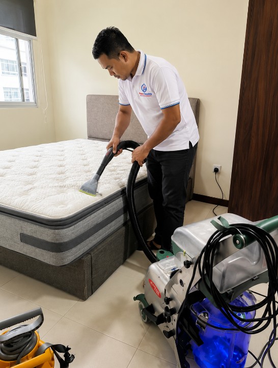 Mattress cleaning service in a Cheras bedroom
